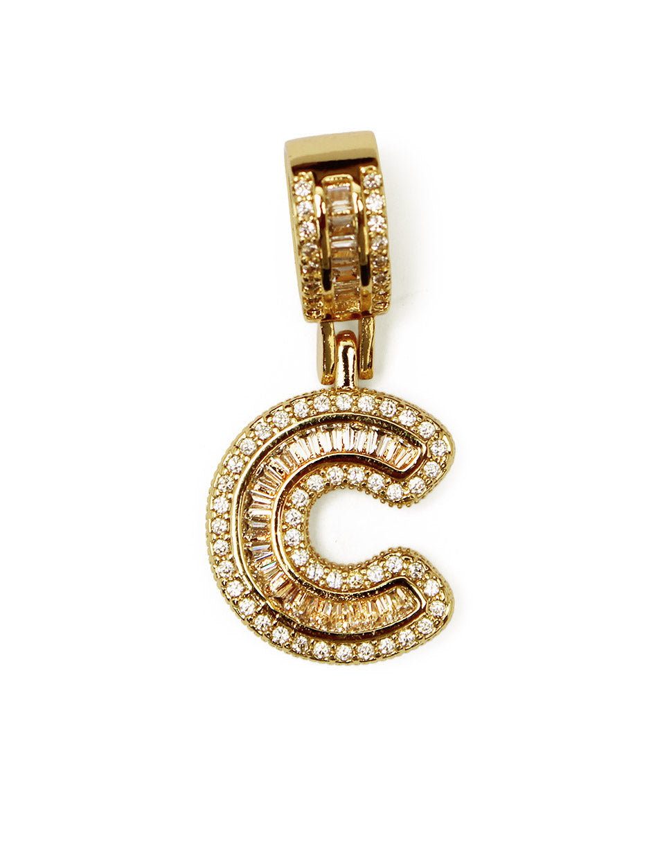Collar con dije de la A a la Z de zirconias en Oro laminado