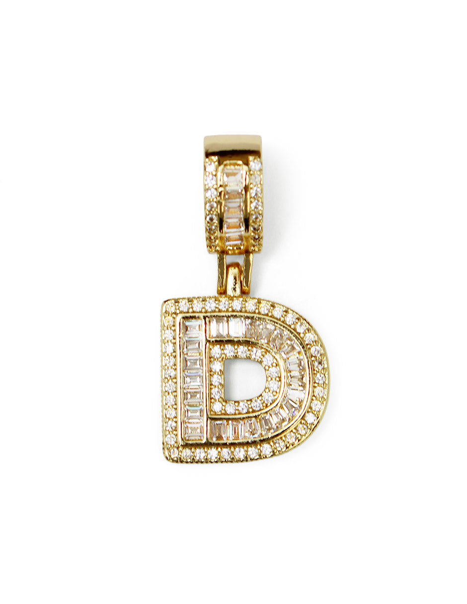 Collar con dije de la A a la Z de zirconias en Oro laminado