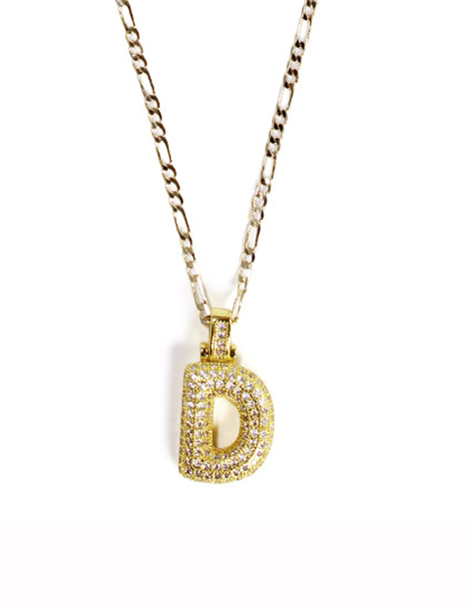 Collar con dije de la A a la Z de globo en Oro laminado
