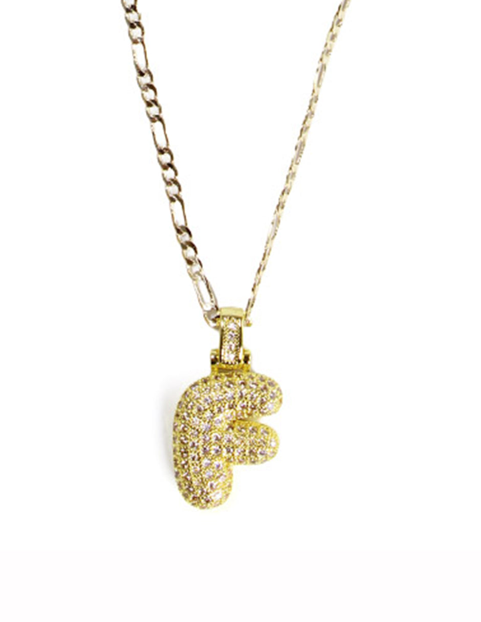 Collar con dije de la A a la Z de globo en Oro laminado