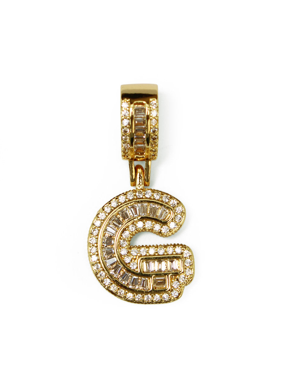 Collar con dije de la A a la Z de zirconias en Oro laminado