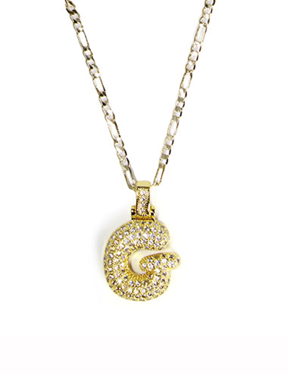 Collar con dije de la A a la Z de globo en Oro laminado