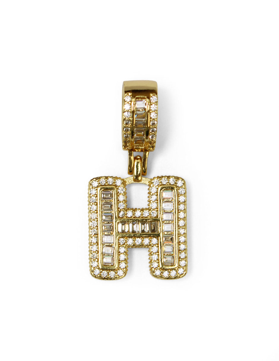 Collar con dije de la A a la Z de zirconias en Oro laminado