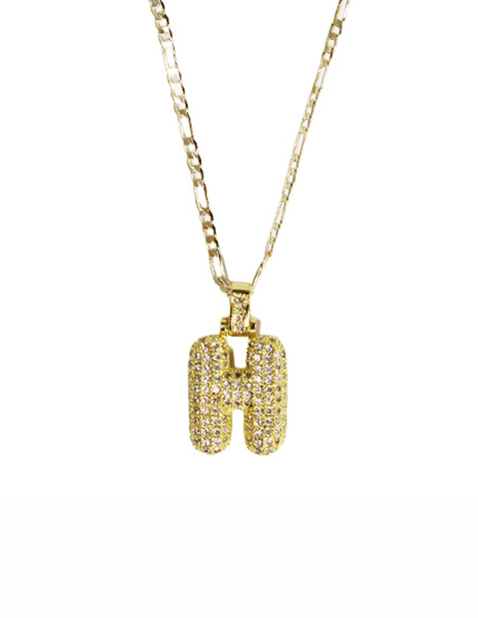 Collar con dije de la A a la Z de globo en Oro laminado