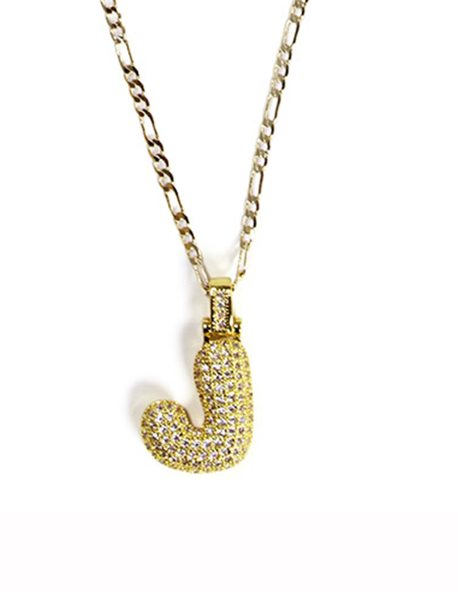 Collar con dije de la A a la Z de globo en Oro laminado