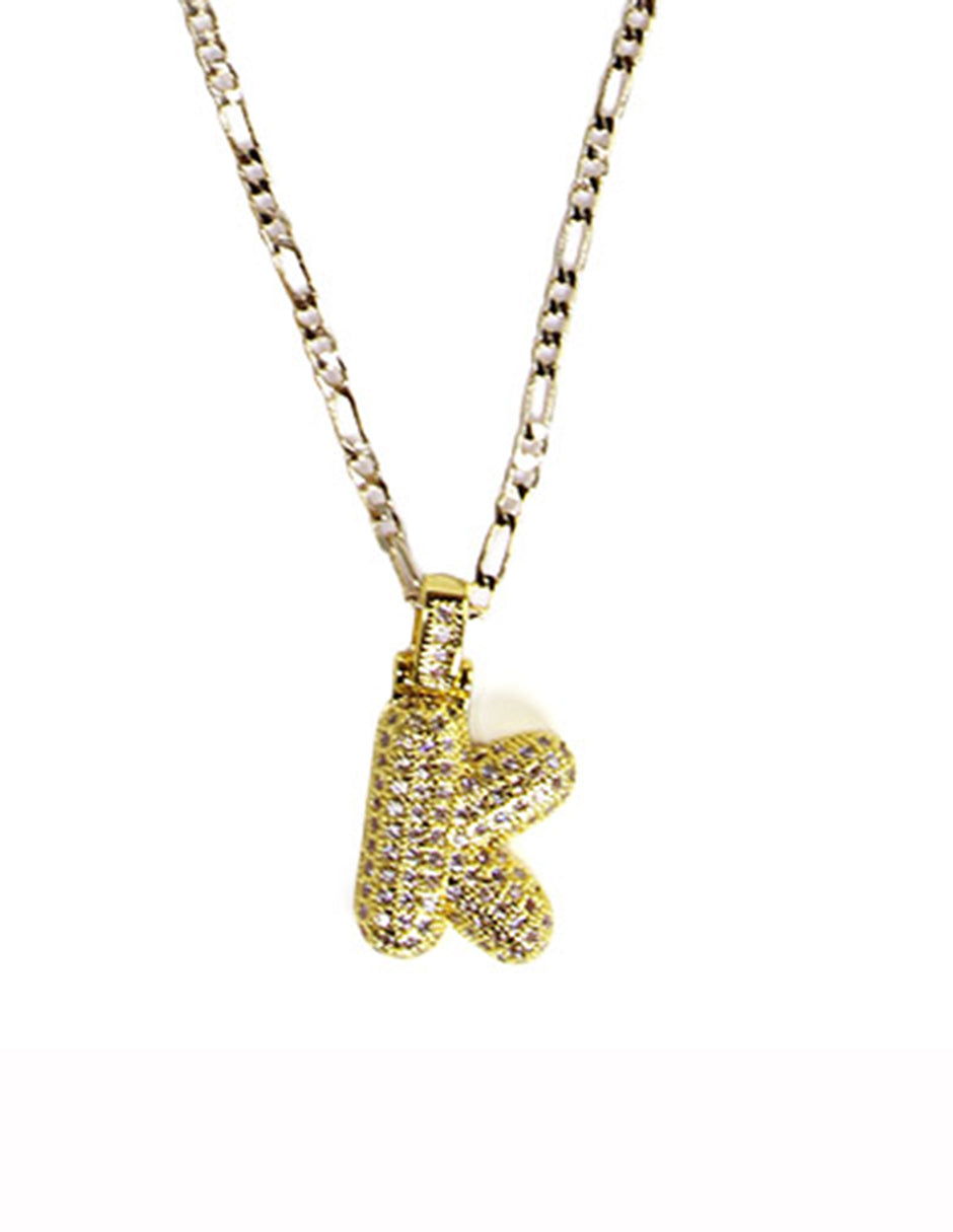 Collar con dije de la A a la Z de globo en Oro laminado