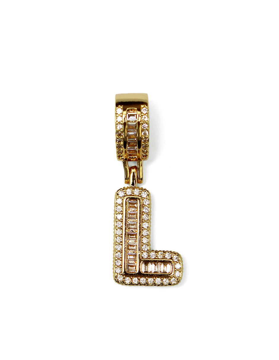 Collar con dije de la A a la Z de zirconias en Oro laminado