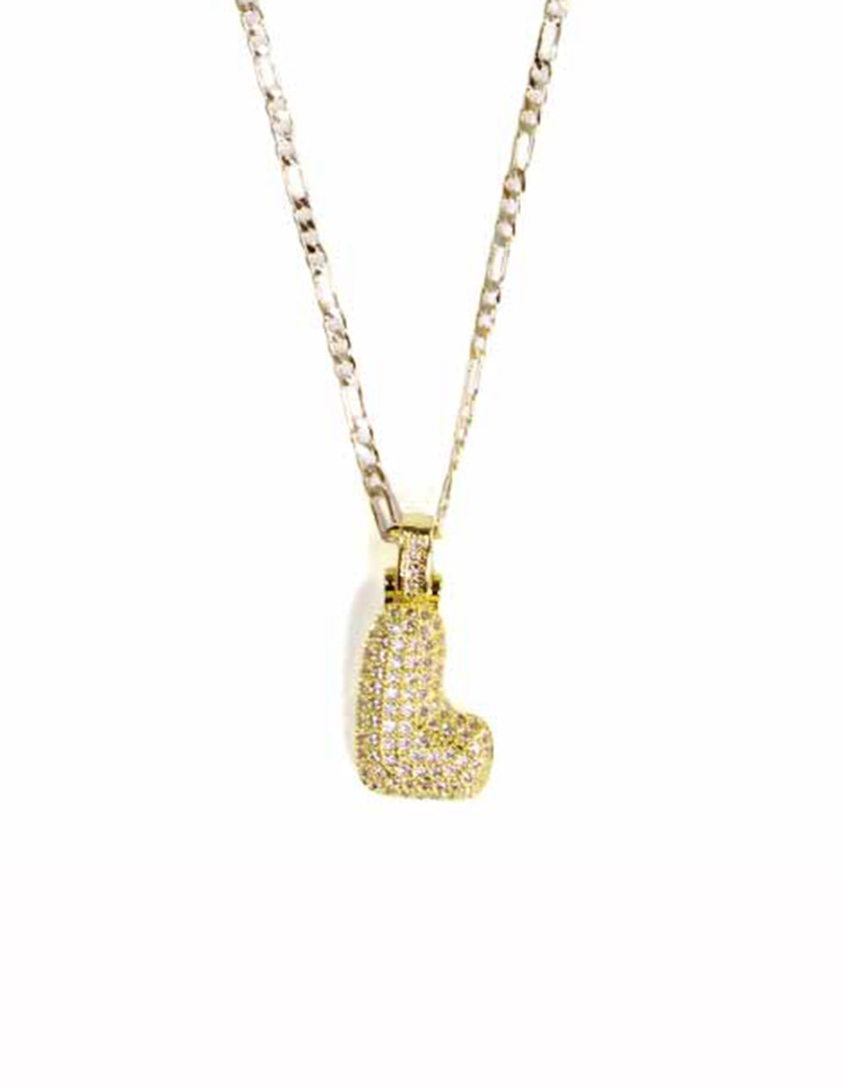 Collar con dije de la A a la Z de globo en Oro laminado