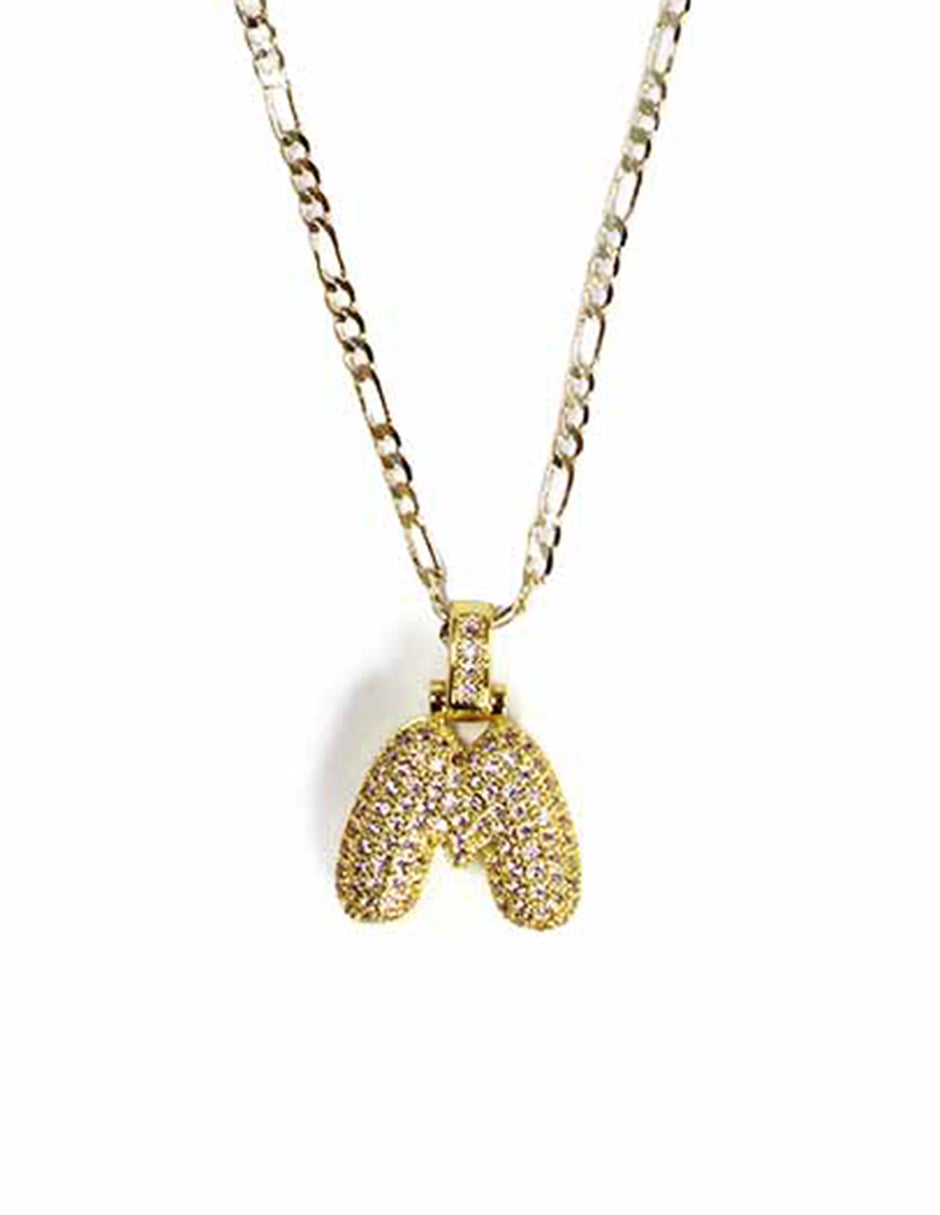 Collar con dije de la A a la Z de globo en Oro laminado