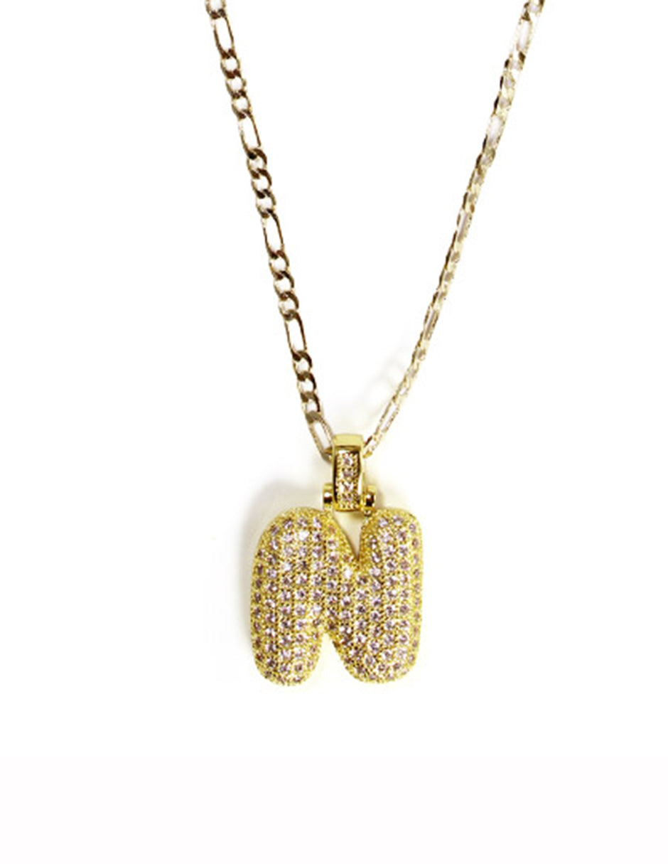 Collar con dije de la A a la Z de globo en Oro laminado
