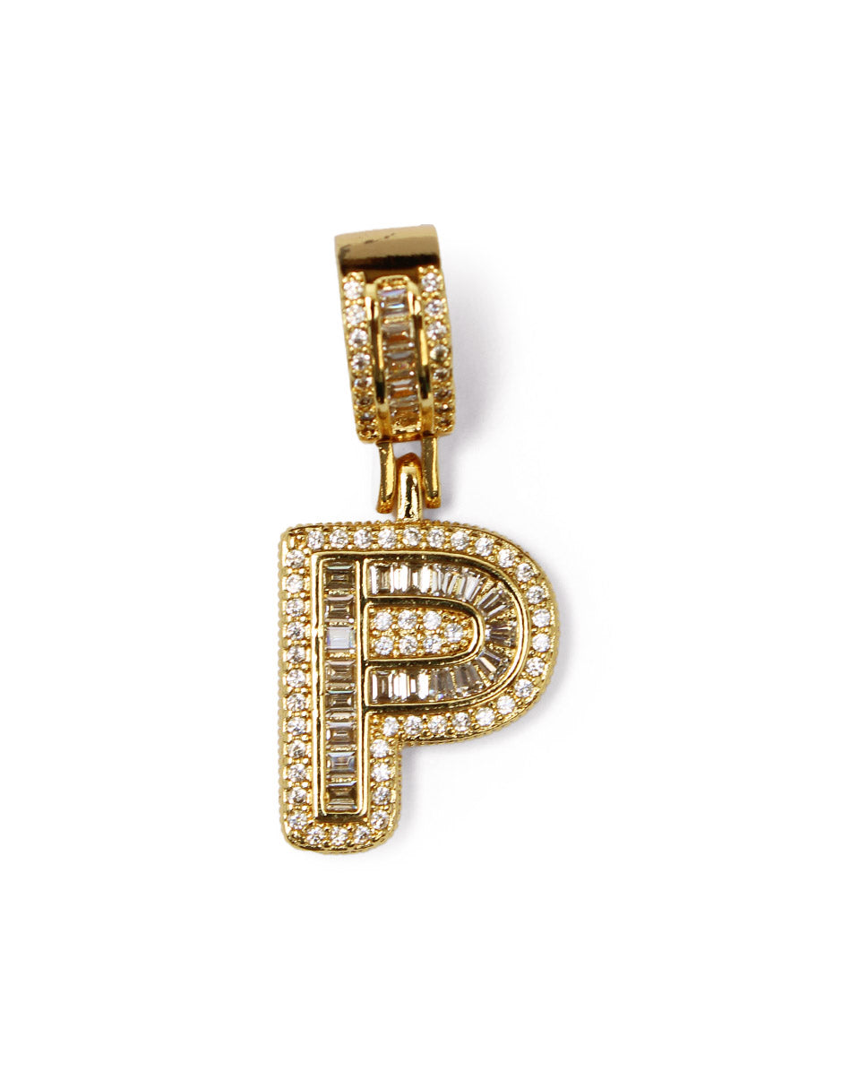 Collar con dije de la A a la Z de zirconias en Oro laminado