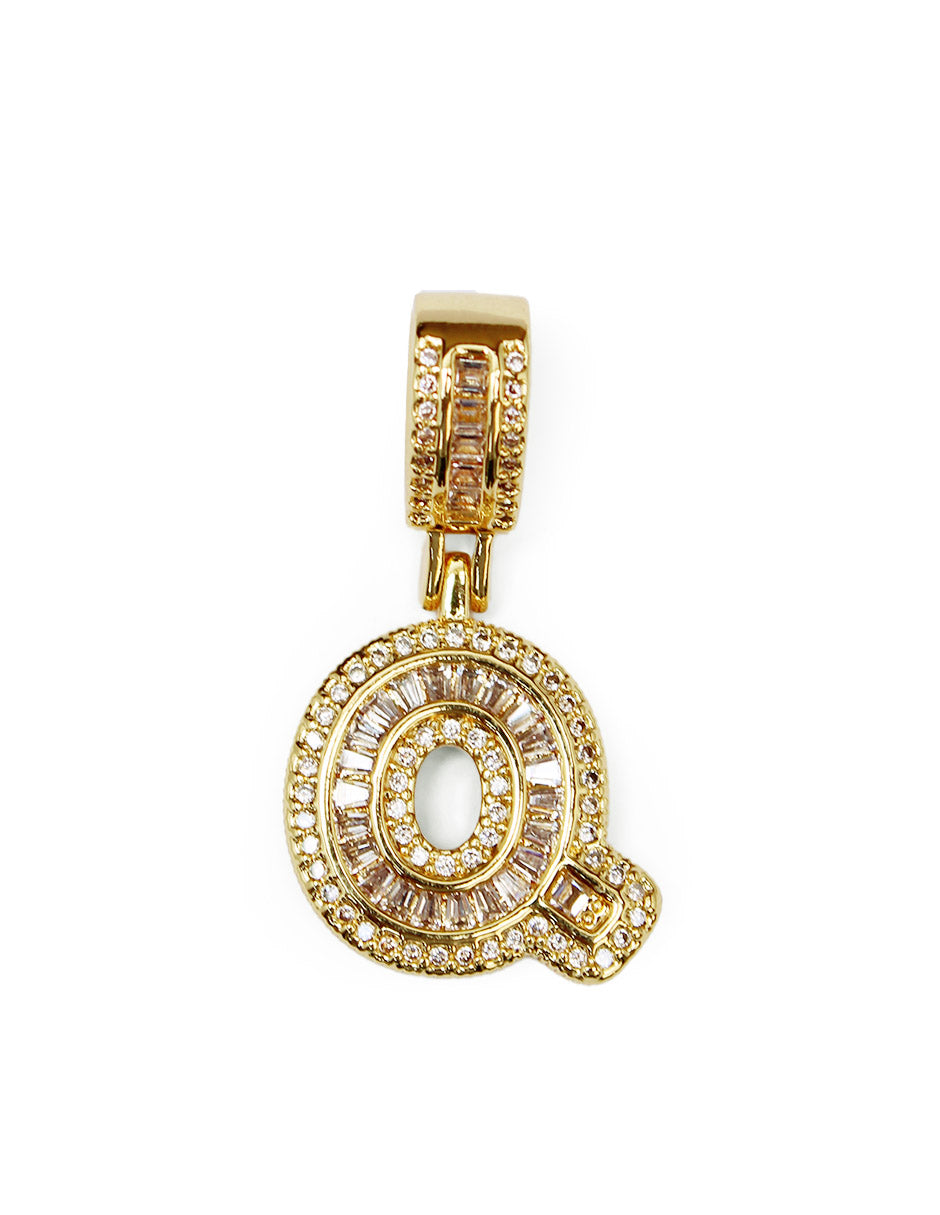 Collar con dije de la A a la Z de zirconias en Oro laminado