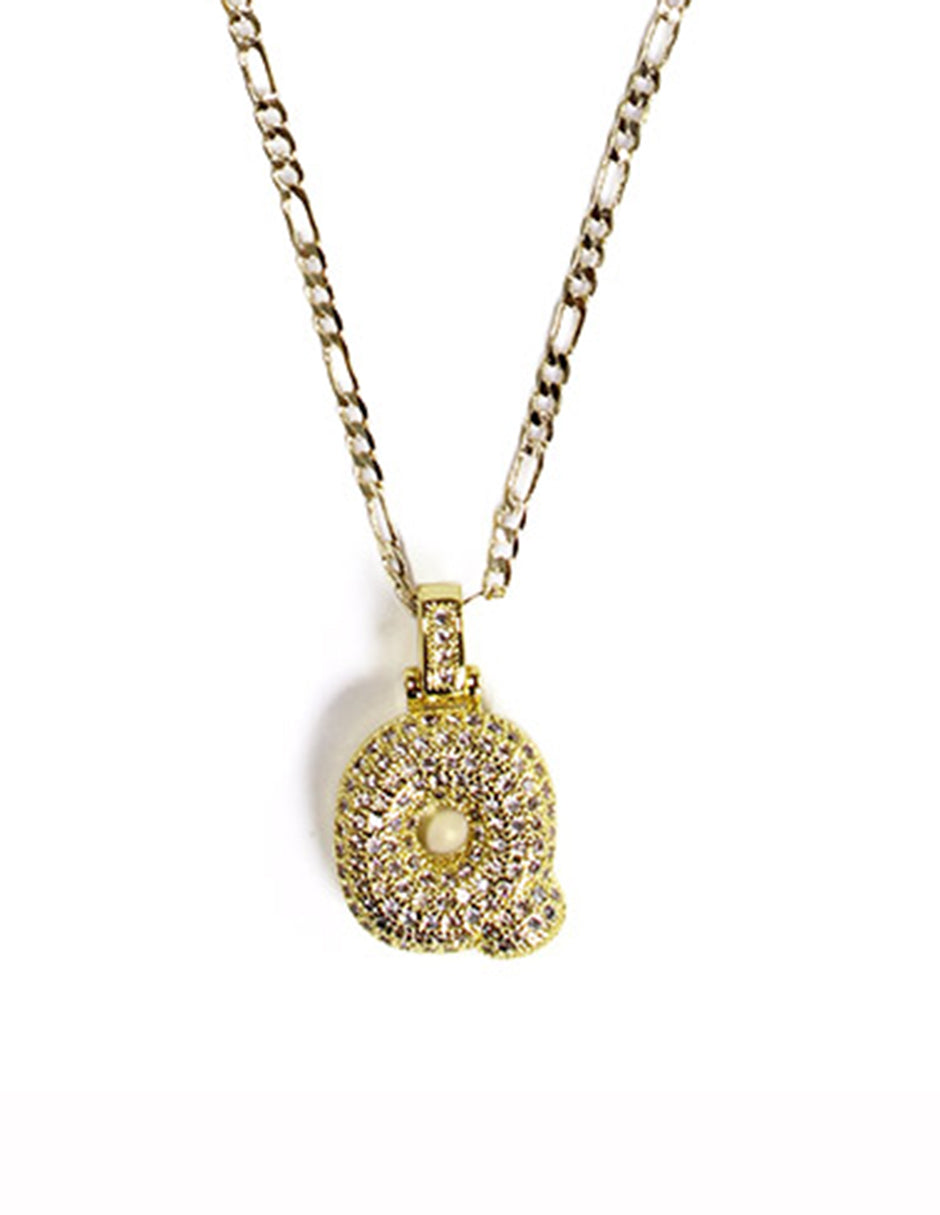 Collar con dije de la A a la Z de globo en Oro laminado