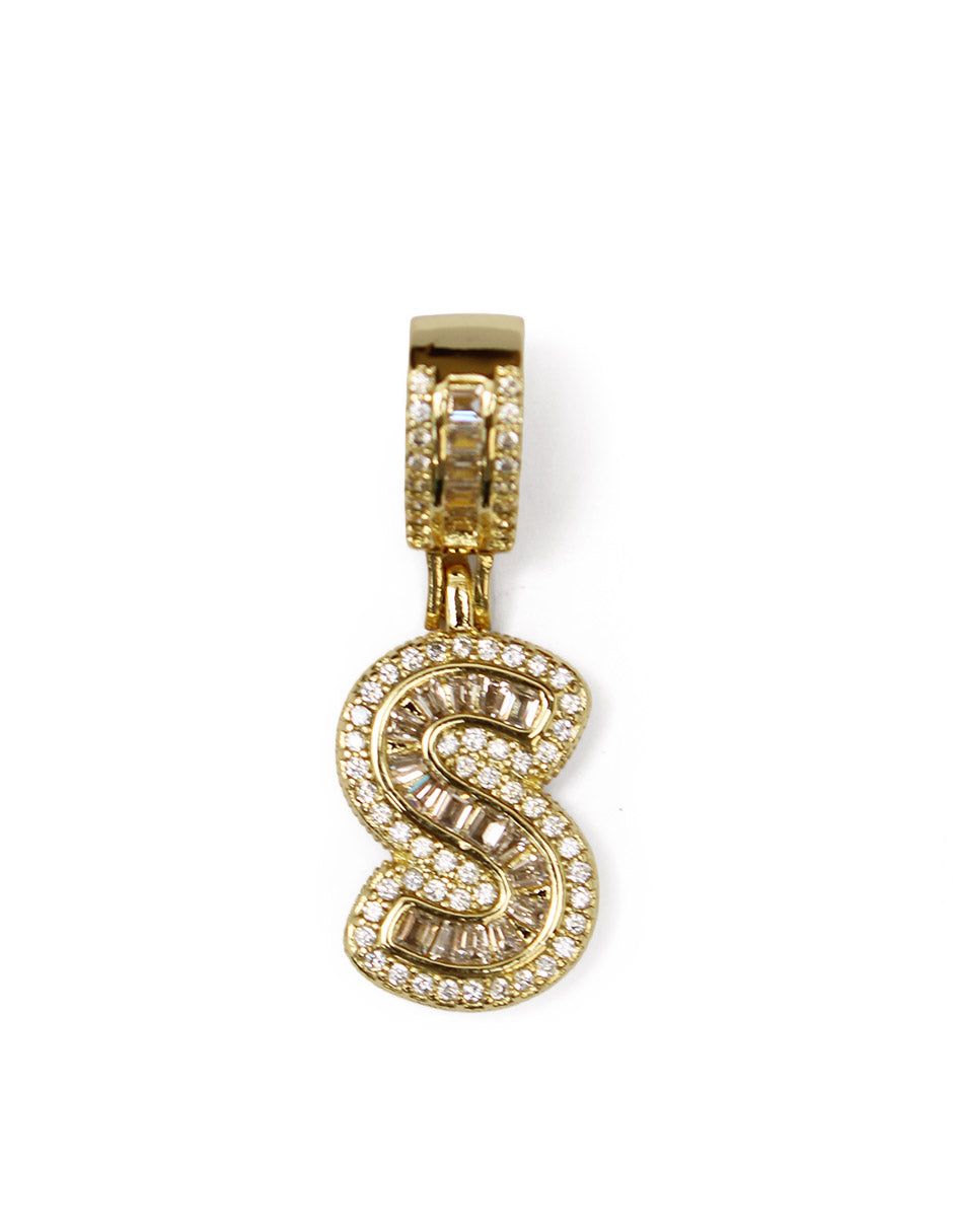 Collar con dije de la A a la Z de zirconias en Oro laminado