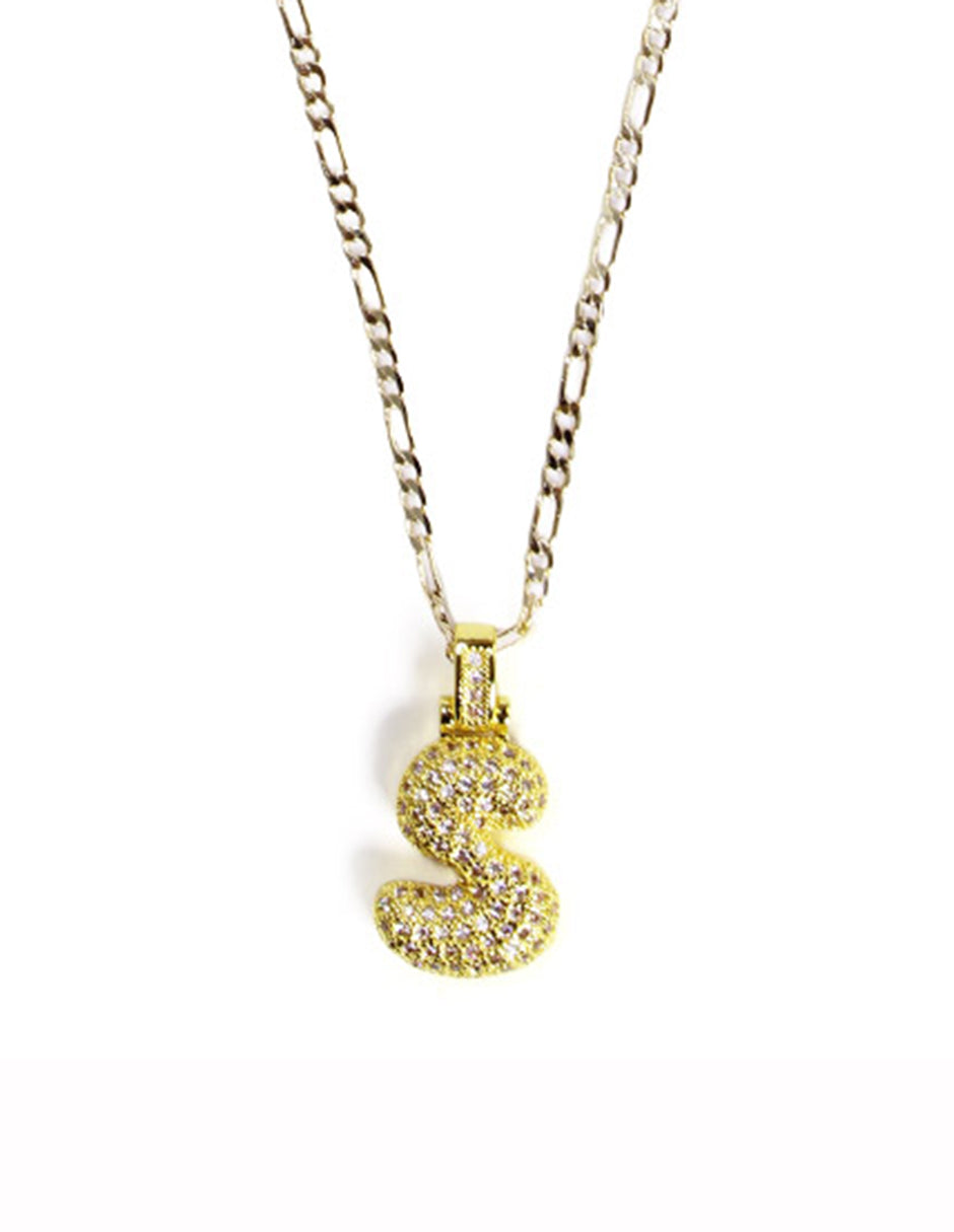 Collar con dije de la A a la Z de globo en Oro laminado
