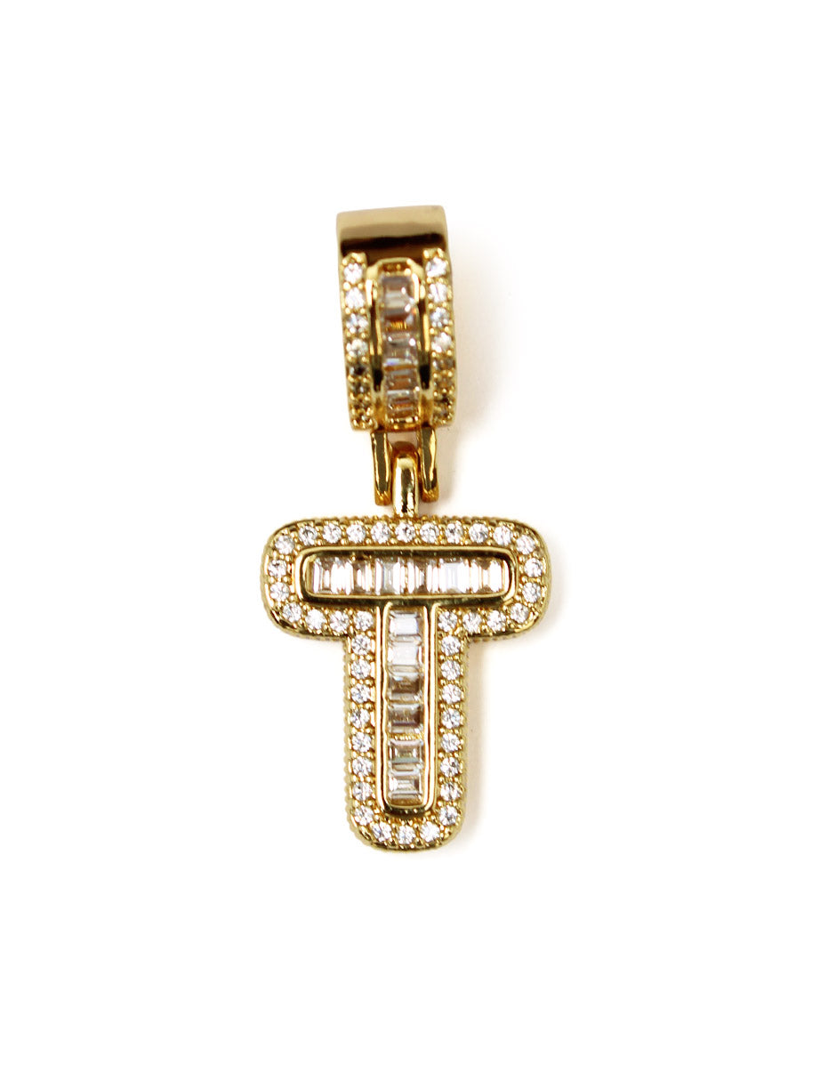 Collar con dije de la A a la Z de zirconias en Oro laminado