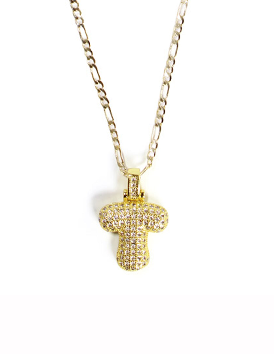 Collar con dije de la A a la Z de globo en Oro laminado