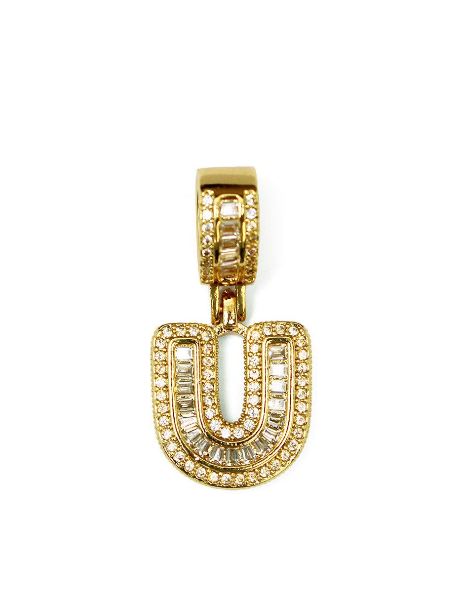Collar con dije de la A a la Z de zirconias en Oro laminado