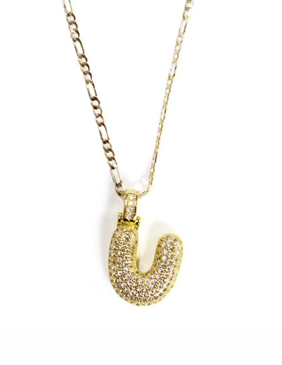 Collar con dije de la A a la Z de globo en Oro laminado
