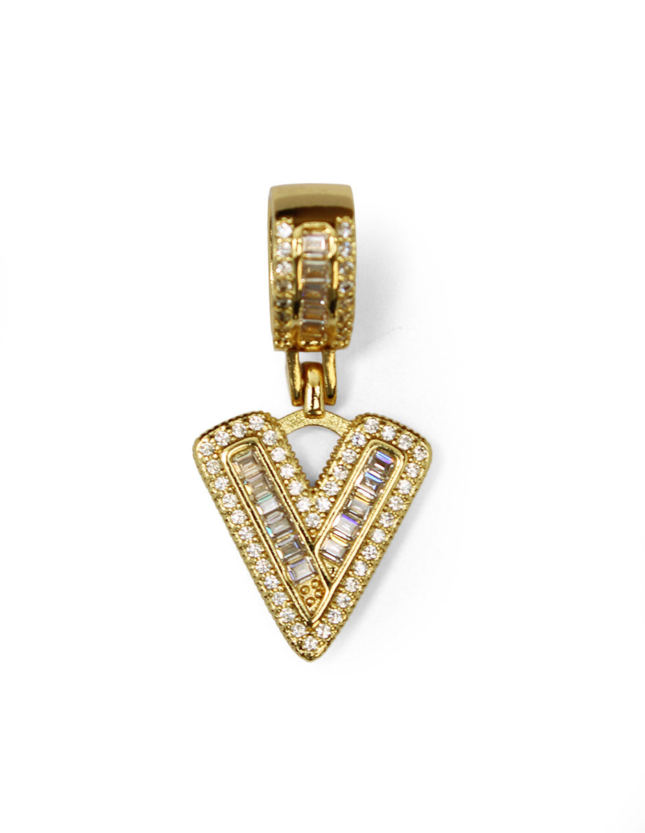 Collar con dije de la A a la Z de zirconias en Oro laminado