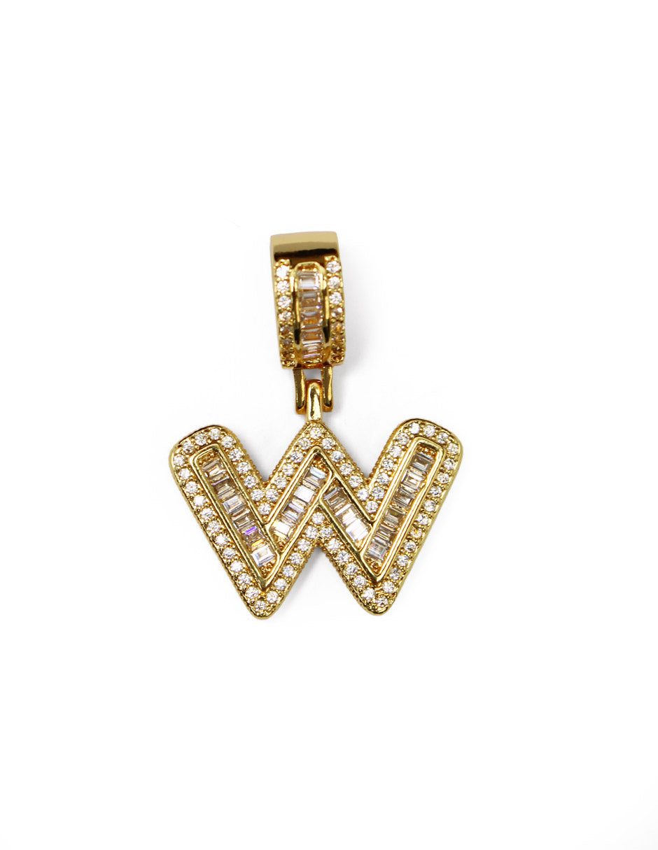Collar con dije de la A a la Z de zirconias en Oro laminado