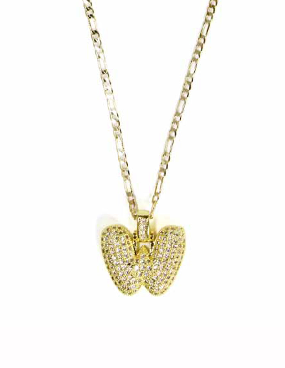 Collar con dije de la A a la Z de globo en Oro laminado