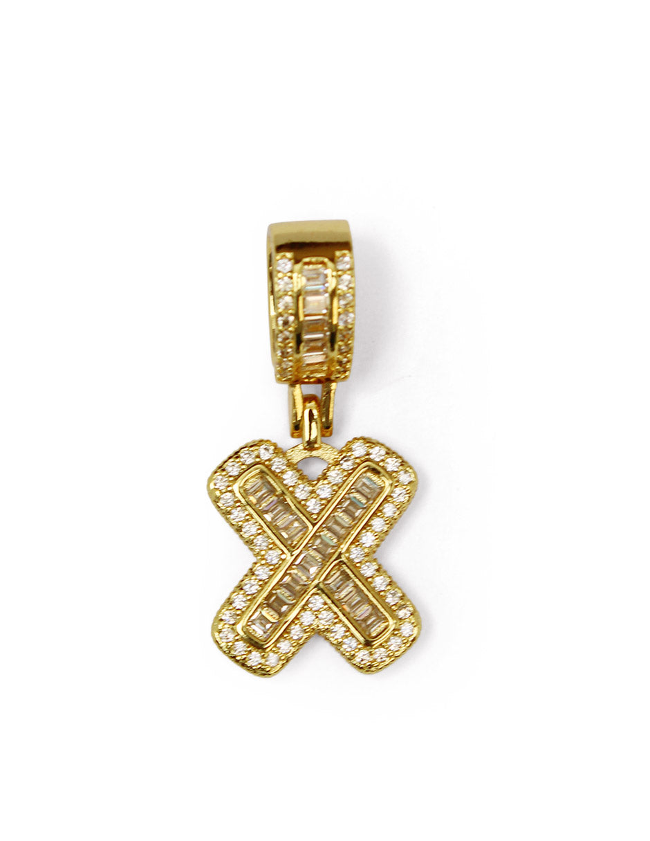 Collar con dije de la A a la Z de zirconias en Oro laminado