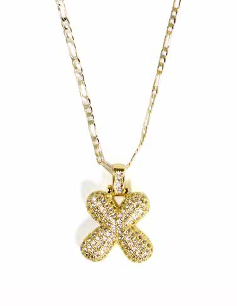 Collar con dije de la A a la Z de globo en Oro laminado