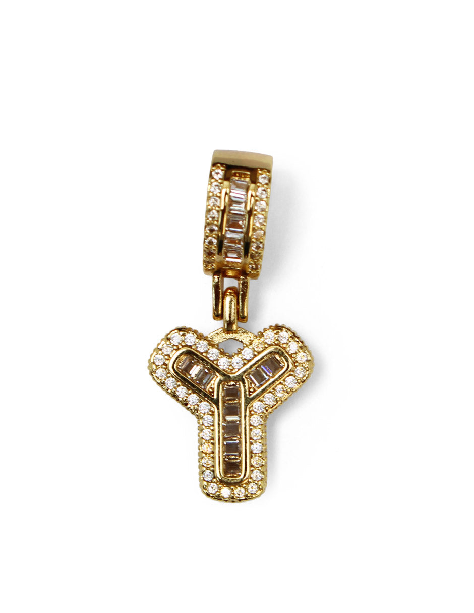 Collar con dije de la A a la Z de zirconias en Oro laminado