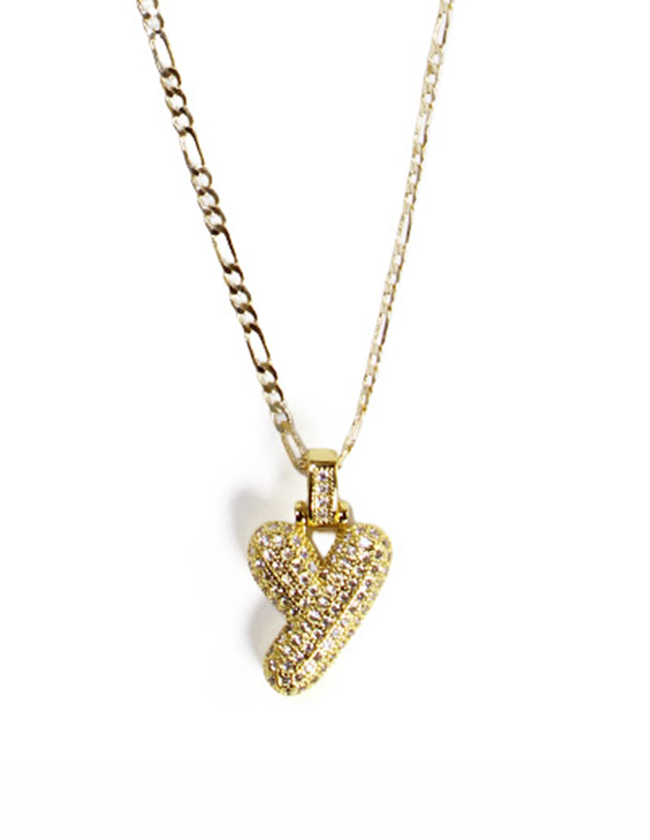 Collar con dije de la A a la Z de globo en Oro laminado
