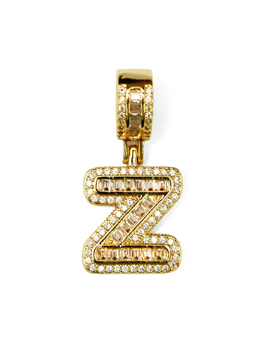 Collar con dije de la A a la Z de zirconias en Oro laminado