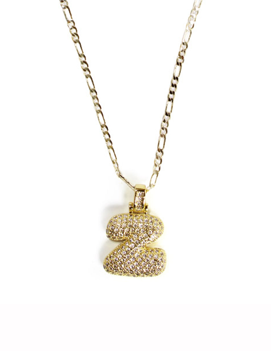 Collar con dije de la A a la Z de globo en Oro laminado