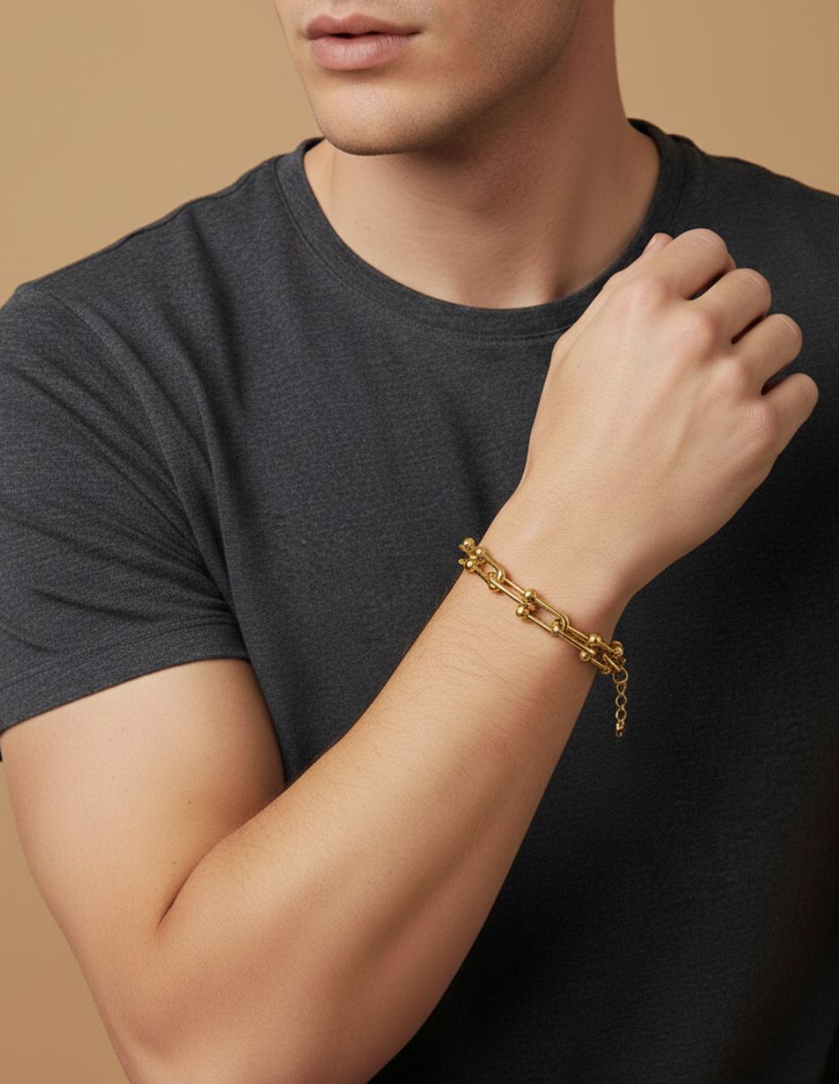 Pulsera de oro laminado en forma de U