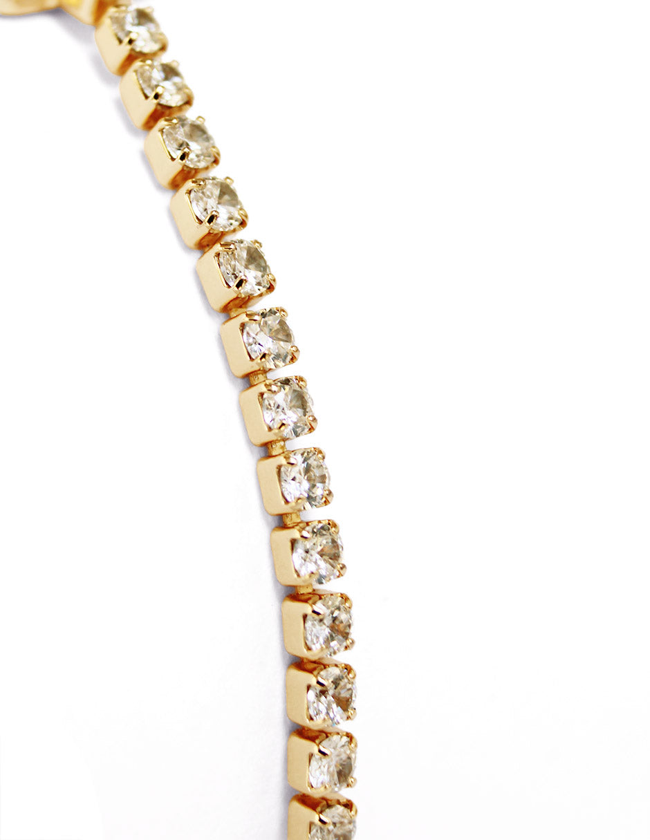 Pulsera para mujer de oro laminado brillosa con piedra de color